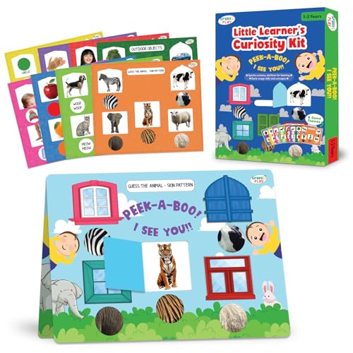 SparkLPlay Educational Toy for Toddlers Ages 1-3. Learning Activities with 8 Peek-A-Boo Games. Learn - Body Parts, Shapes, Animals, Colors, First Words - Image 3