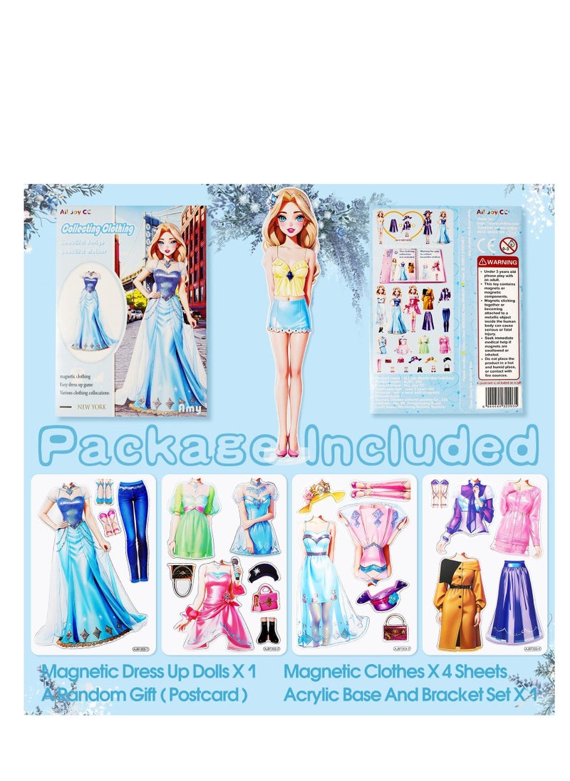 Magnetic Dress Up Dolls, Magnetic Princess Dress Up Paper Dolls Magnet Dress Up Games, Magnetic Dress Up Dolls for Girls Ages 4-7 Learning Created Imagine Set Birthday Gift (Amy) - Image 2