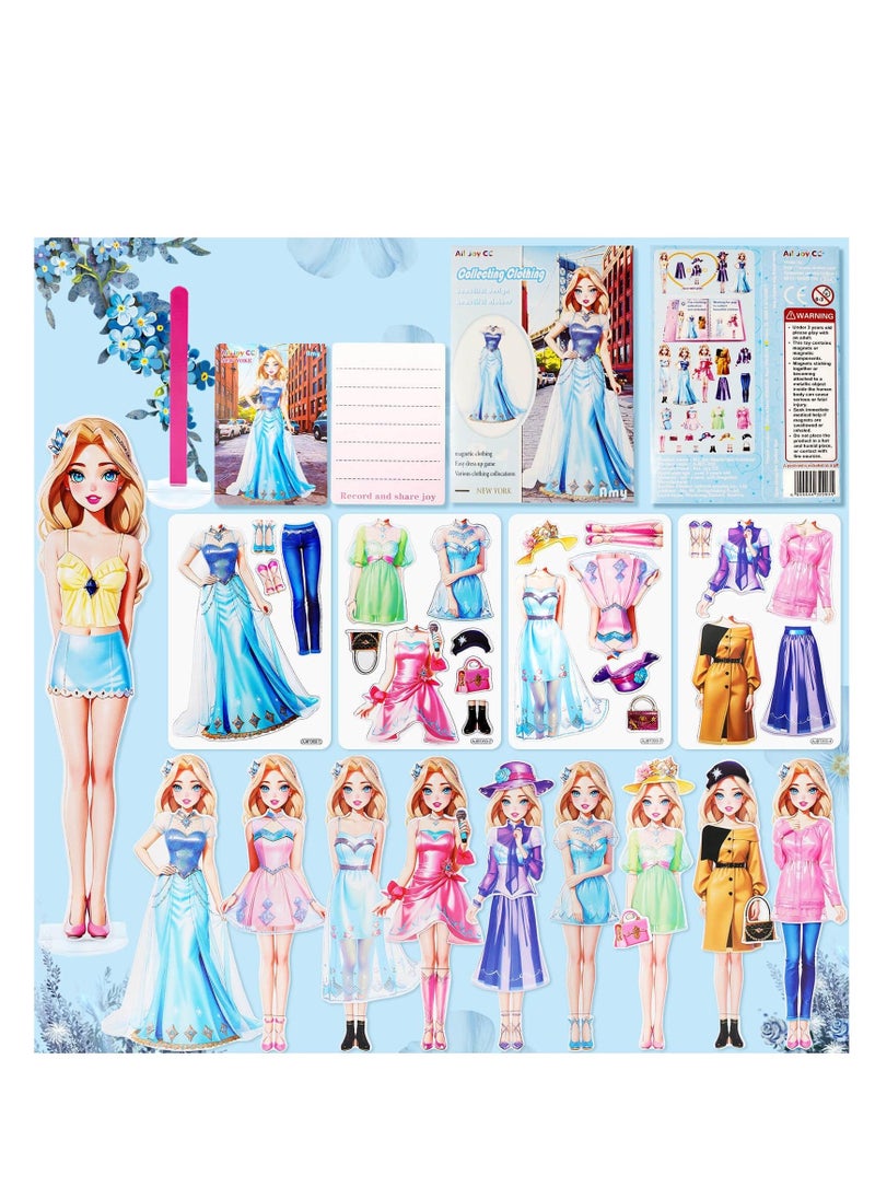 Magnetic Dress Up Dolls, Magnetic Princess Dress Up Paper Dolls Magnet Dress Up Games, Magnetic Dress Up Dolls for Girls Ages 4-7 Learning Created Imagine Set Birthday Gift (Amy) - Image 1