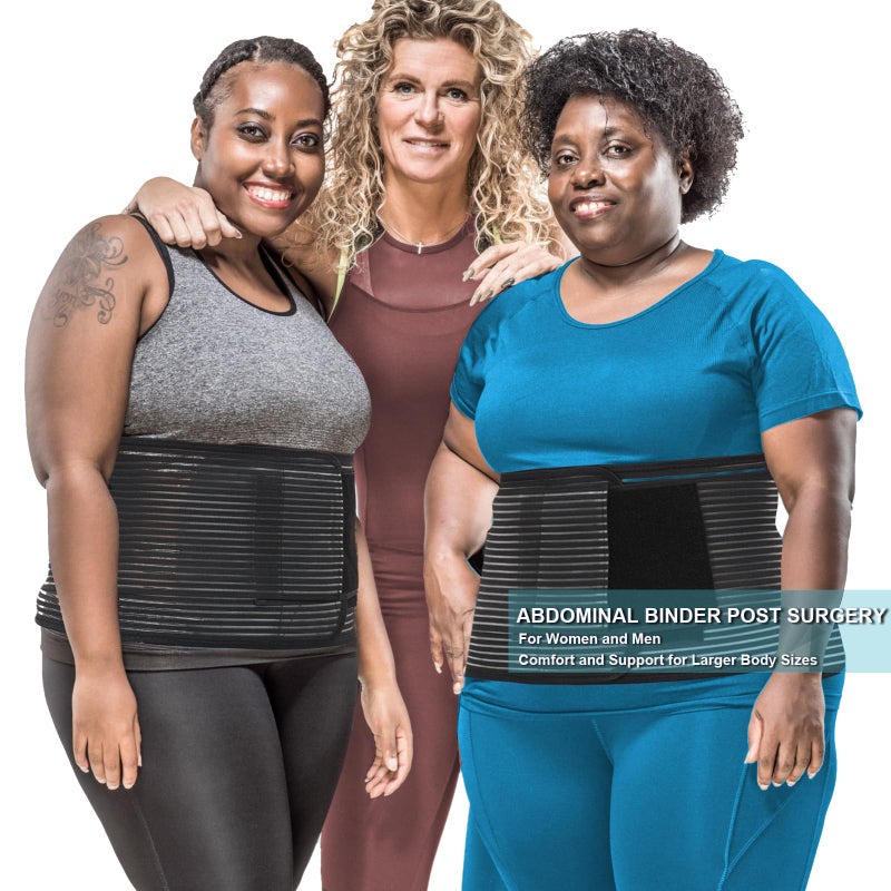 MAMODY Abdominal Binder Post Surgery Plus Size | Postpartum Belly Band Wrap | Post C Section Belly Binder | Stomach Compression Hernia Belt For Men or Women Hernia Surgery, Natural Birth, Abdominal Injuries,Hysterectomy (4XL) - Image 2