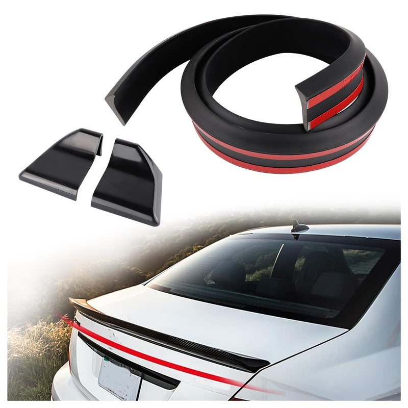 Spoilers for Cars49 Ft Reflective Carbon Fiber Spoiler Rear Spoiler Wing for Car DecorationsUniversal PunchFree Rubber Trunk Spoiler Trim Strip for Tailgate Roof Bumper Matte Black