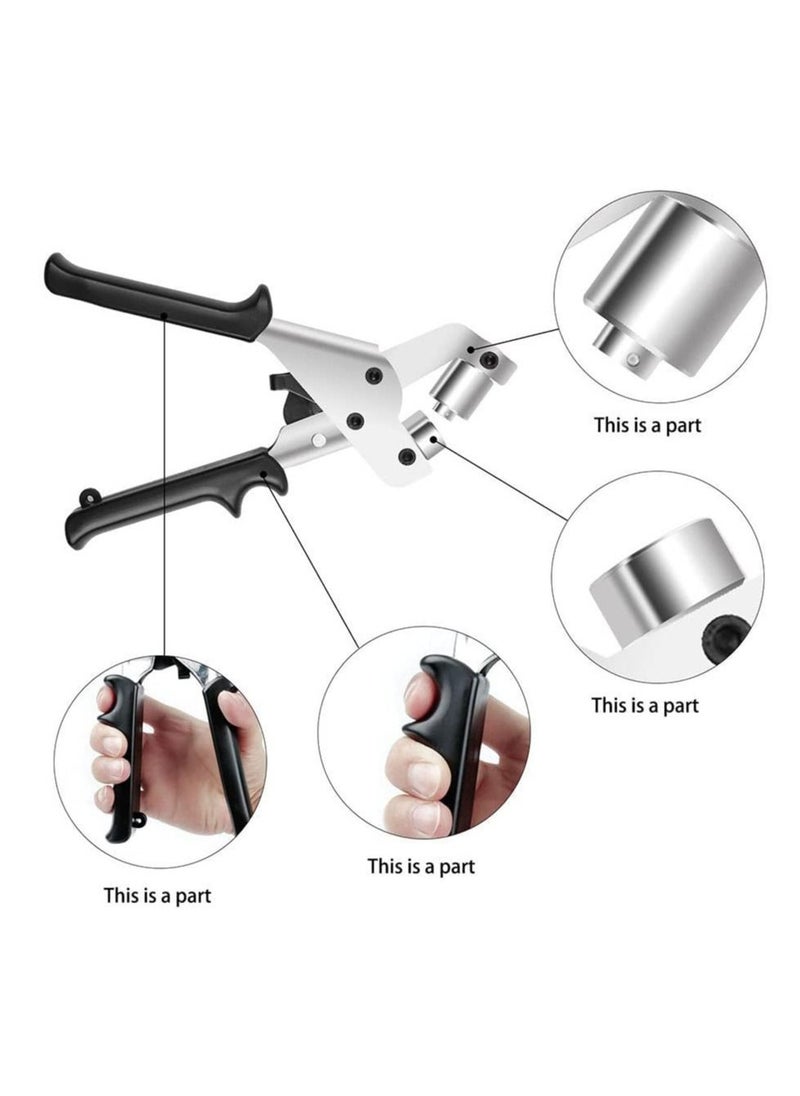 Y&D - Grommet Eyelet Pliers Kit Grommets Machine Tool with 100pcs 3/8 Inch 10mm Silver Handheld Punch Kits - Image 1