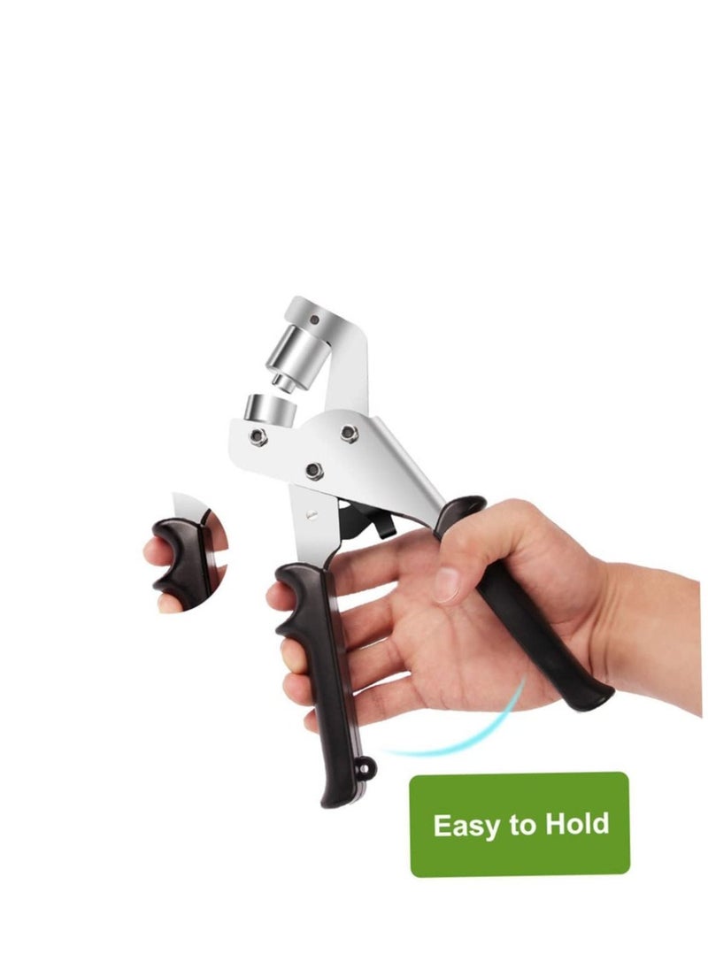 Y&D - Grommet Eyelet Pliers Kit Grommets Machine Tool with 100pcs 3/8 Inch 10mm Silver Handheld Punch Kits - Image 1
