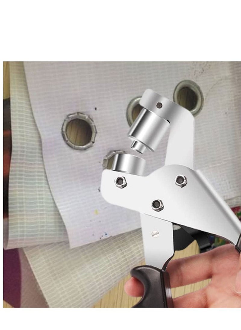 Y&D - Grommet Eyelet Pliers Kit Grommets Machine Tool with 100pcs 3/8 Inch 10mm Silver Handheld Punch Kits - Image 1
