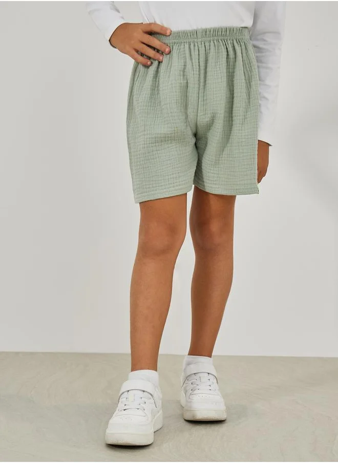 Styli Textured Patch Detail Shorts