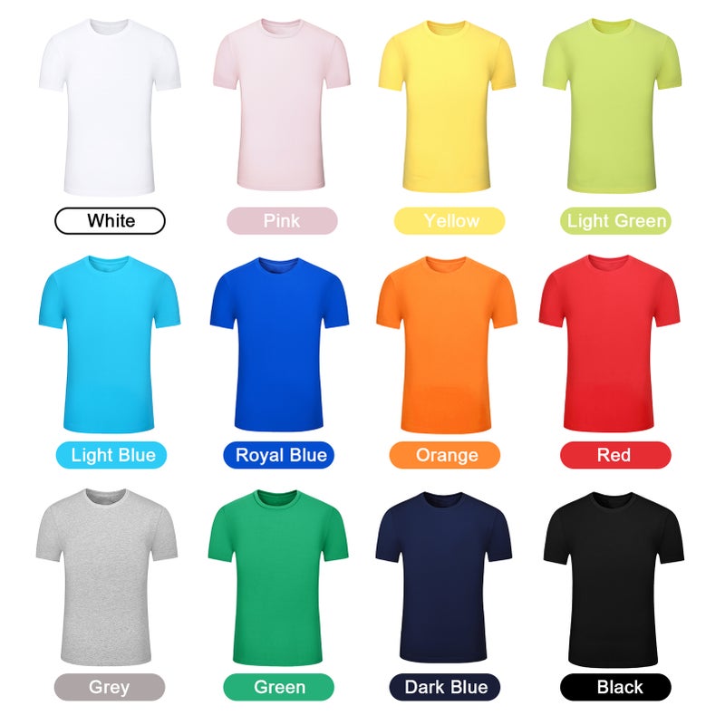 Men Women Short Sleeve T-Shirt O Neck Solid Cotton Shirts for Casual Sports Streets - Image 5