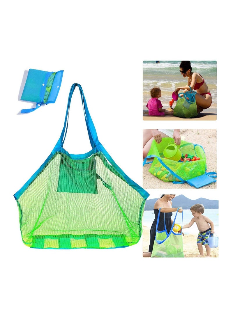 Generic Large Mesh Beach Tote Collapsible Mesh Beach Bag Can Holding Beach Toys Large Beach Bags for Market Grocery Picnic Tote  - Image 1