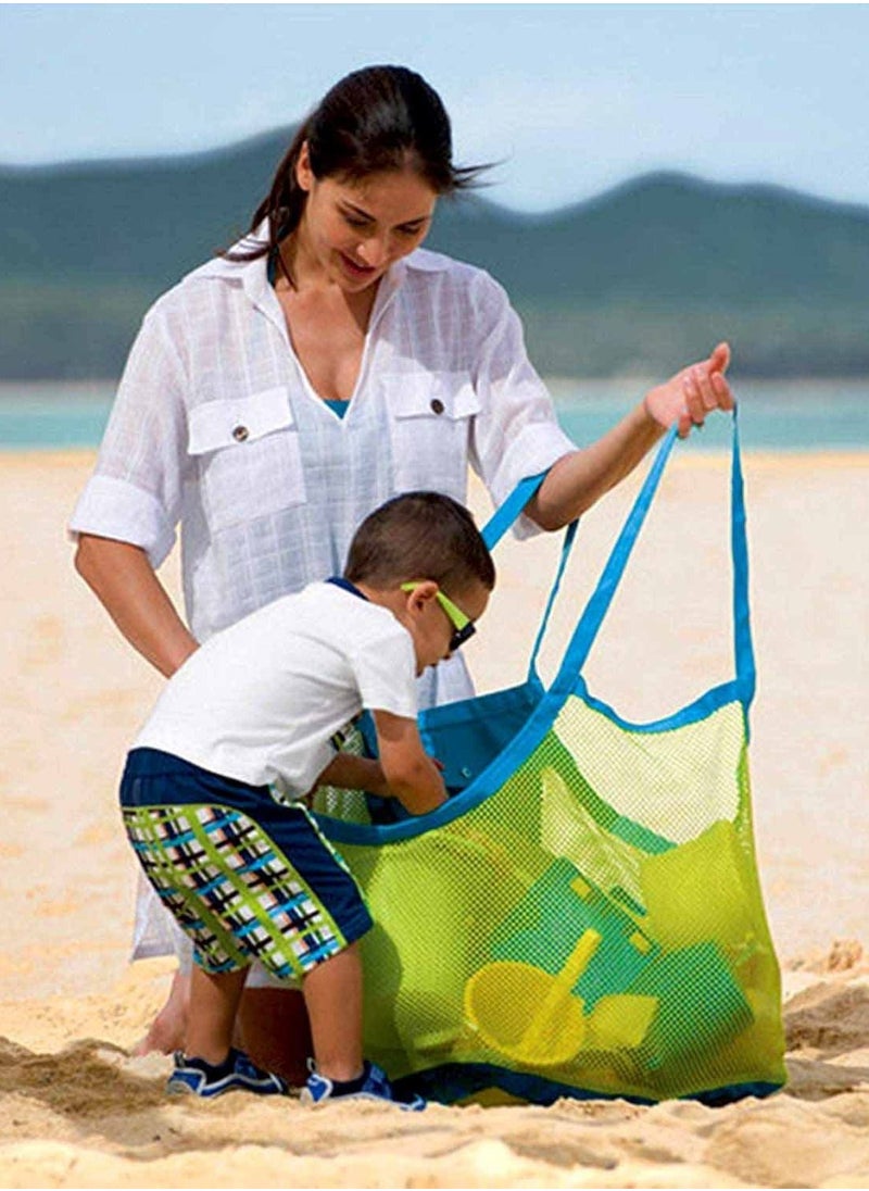 Generic Large Mesh Beach Tote Collapsible Mesh Beach Bag Can Holding Beach Toys Large Beach Bags for Market Grocery Picnic Tote  - Image 4