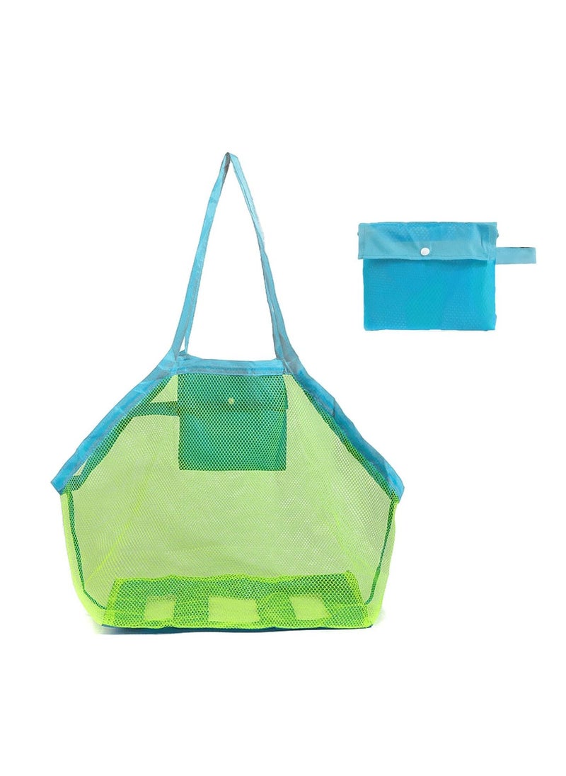 Generic Large Mesh Beach Tote Collapsible Mesh Beach Bag Can Holding Beach Toys Large Beach Bags for Market Grocery Picnic Tote  - Image 2