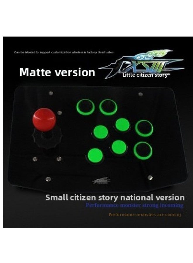 No Delay Arcade Rocker Computer Rocker USB Game Rocker 97 King Of Fighters Game Console Handle Send Accessories-Product Color:02 Matte Version Black And Green Computer Model  - Image 1