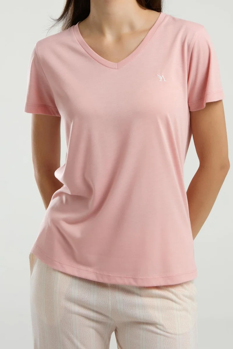 ارنيتا Women's Plus Size Capri Set V Neck Short Sleeve, Pocket Detail
