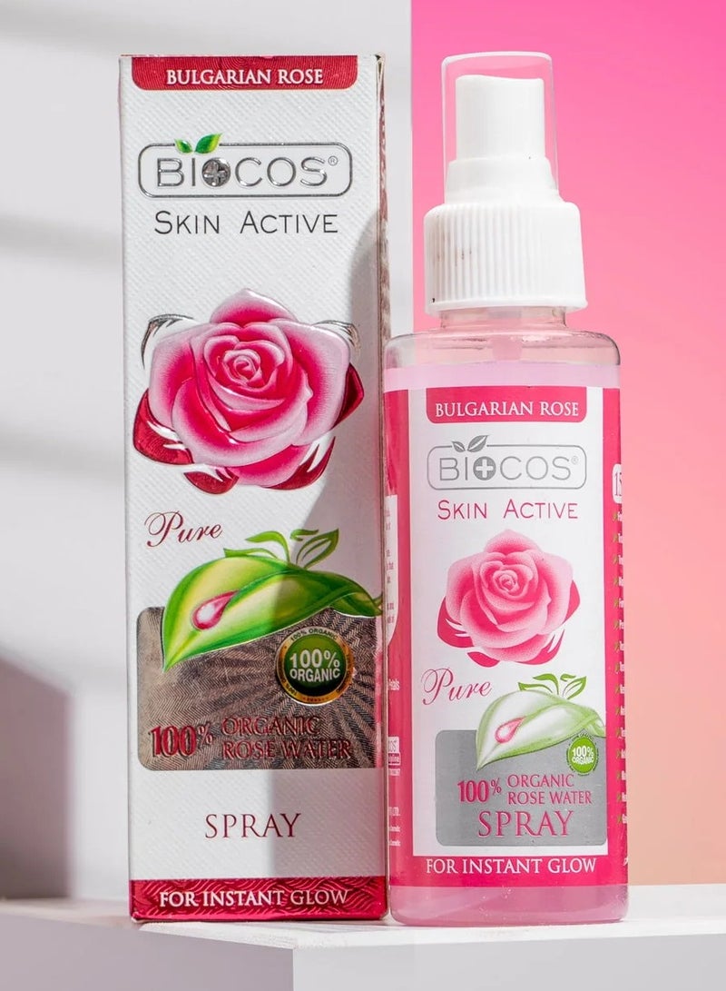 بيوكوس Organic Rose Water Spray – Hydrating Facial Toner - Natural PH Balance, Reduces Redness, Tightens Pores, Revitalizes & Soothes Sensitive Skin - 120ml - Image 3