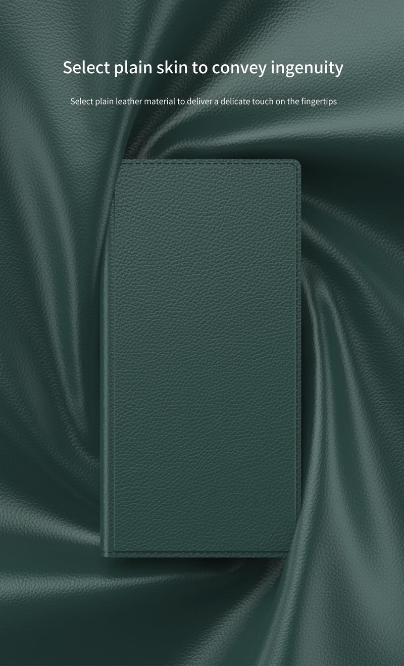 Midkart Leather Flip Cover Compatible with Samsung Galaxy S25 Ultra with Card Holder Built-in Kickstand Magnetic Belt Lock Inner Hard PC with Full Body and Camera Protection, Green - Image 3