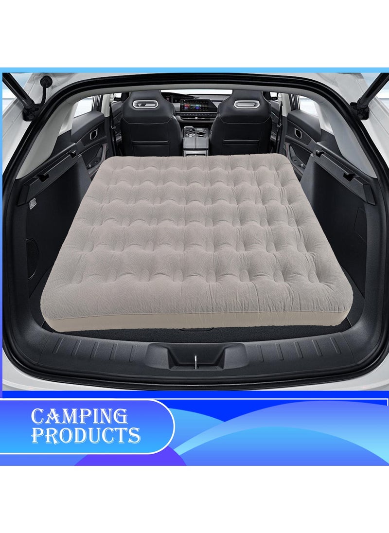 Manful Inflatable Mattress with Pump Portable Outdoor Air Mattress Foldable Single Thickened Flocking Mattress for Outdoor and Home  - Image 4