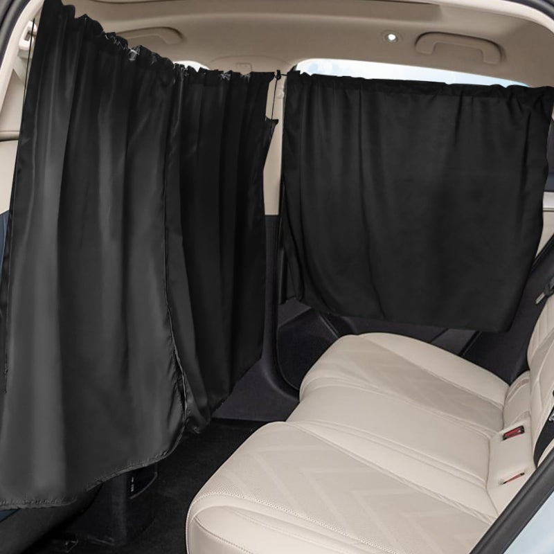 Ongfuwu 3PCS Car Window Shades Car Privacy Curtains 1 Rear Seat Divider Curtain 2 Rear Side Window Shades for Heat UV Rays Auto Privacy Window Cover for Baby Travel Camping Nap Sleeping - Image 3