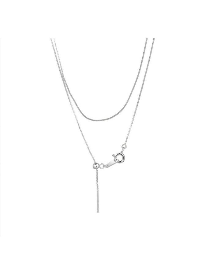 S925 Sterling Silver Cold Style Fashion Lightning Zircon Pendant Necklace Men's And Women's Fashion High-end All-match Couple's Style 