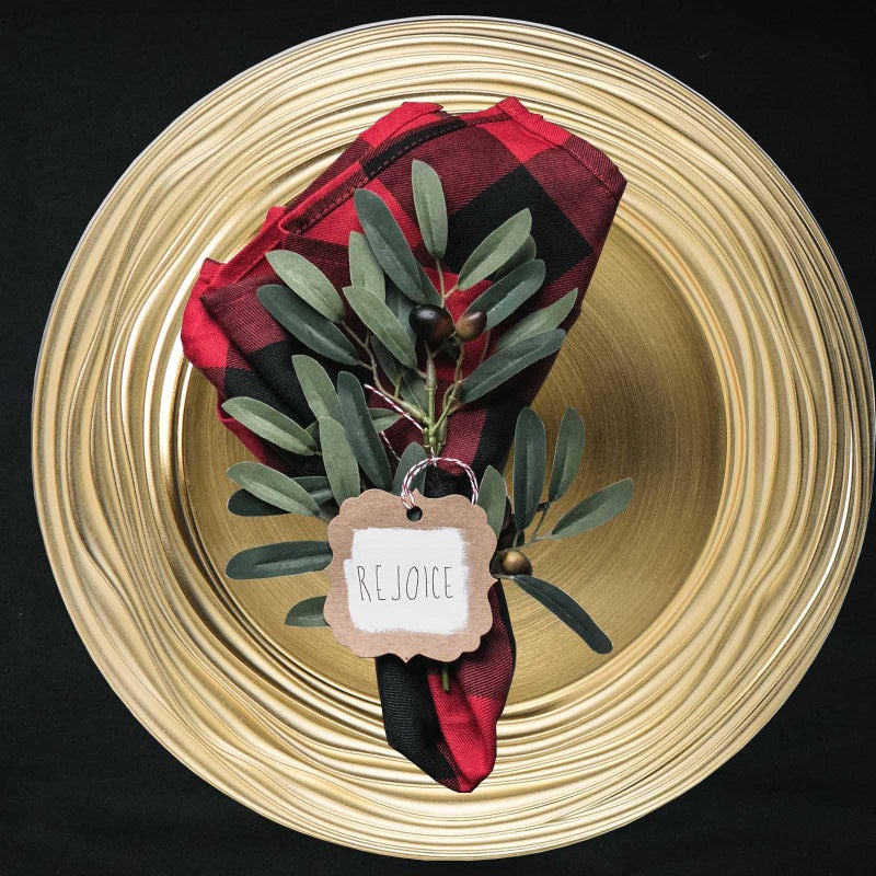 CAMOFOXIN 13 Inch Round Charger Plates, Set of 6, Dinner Chargers Bulk Wedding (Gold) - Image 3