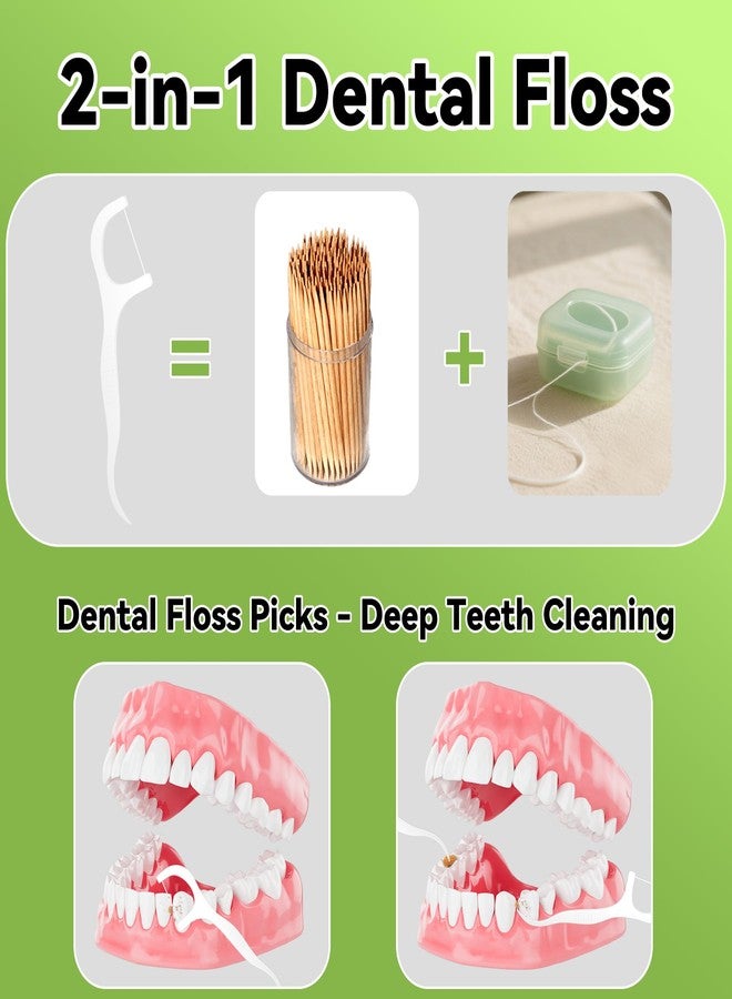 LJIACLEA Floss Picks 300 Count Dental Floss Sticks Gen 5 Bulk Tooth Picks Flossers with Travel Case Toothpicks for Family Restaurant Adults Teeth Cleaning - Image 4