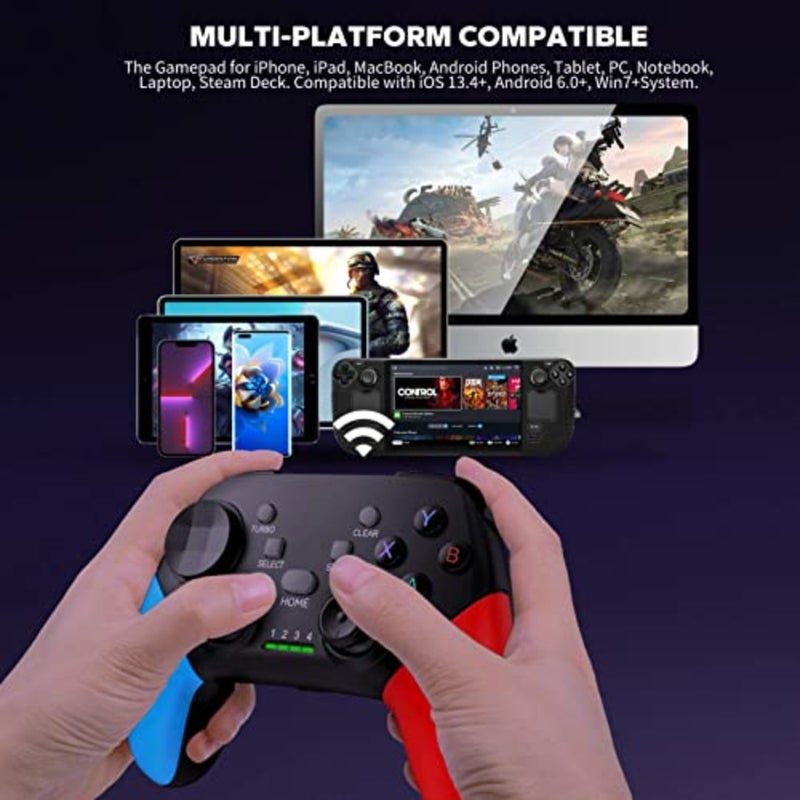 Game Controller for iPhone/iOS/Android/PC/Steam Deck with Phone Holder, Turbo, Wireless Gamepad Joystick for iPhone 15/14/13/iPad/MacBook/Samsung Galaxy/Tablet, Call of Duty, Apex -Direct Play - Image 2