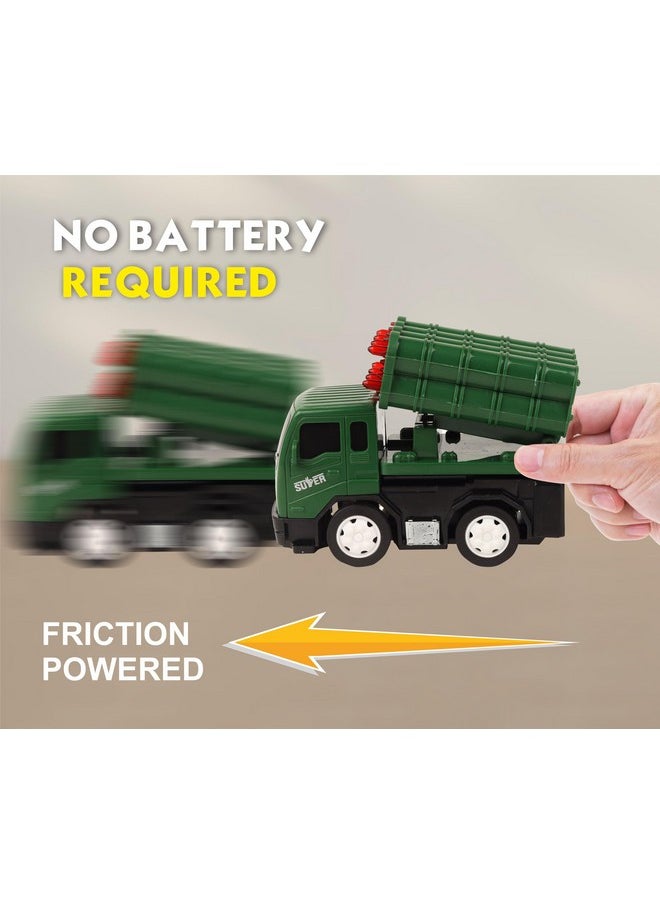 Toy Zone TOYZONE Friction Powered Mini Truck Series | Made in India | Friction Powered Toy | Unbreakable City Service Truck | Pull Back | Push & Go Crawling Toys (Varuna Missile Launcher Truck)  - Image 5