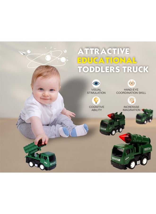Toy Zone TOYZONE Friction Powered Mini Truck Series | Made in India | Friction Powered Toy | Unbreakable City Service Truck | Pull Back | Push & Go Crawling Toys (Varuna Missile Launcher Truck)  - Image 4