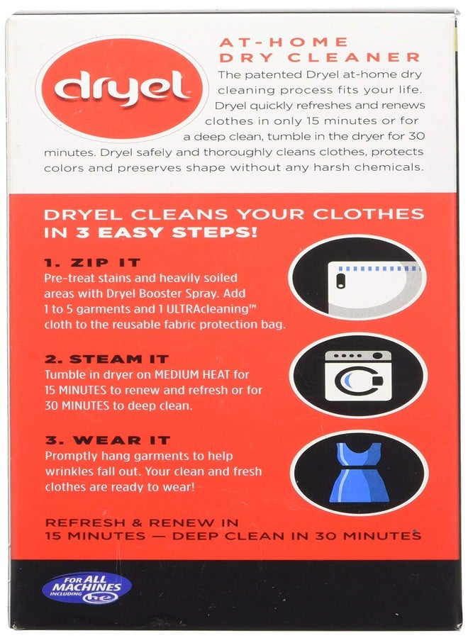 Dryel At-Home BONUS Dry Cleaner Refill Kit with Extra 2 Cloths, Includes Dry Cleaning Cloths - 8 Load Capacity - Image 2