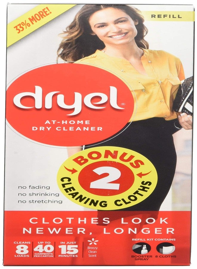 Dryel At-Home BONUS Dry Cleaner Refill Kit with Extra 2 Cloths, Includes Dry Cleaning Cloths - 8 Load Capacity - Image 1