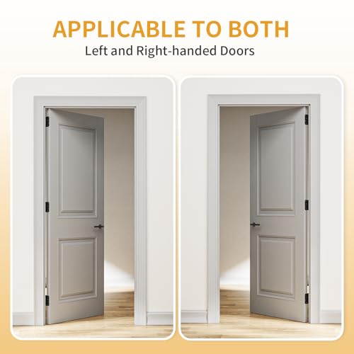 Luxbaro 3 Pack Self Closing Door Hinges 4 Inch, Matte Black Spring Loaded Hinges with 5/8'' Radius Corners, Adjustable Tension for Garage, Front Door, for Left and Right Hand Door, UL Listed - Image 4