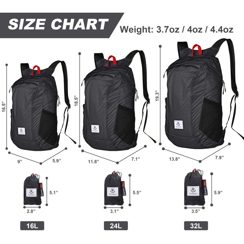 4Monster Hiking Daypack,Water Resistant Lightweight Packable Backpack For Travel Camping Outdoor (Grey, 24L) - Image 3
