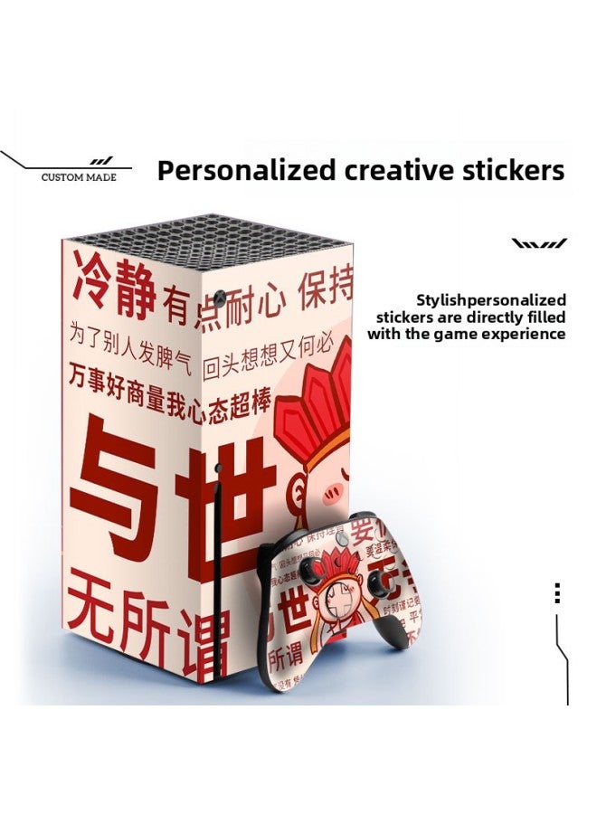 Suitable For Microsoft Xbox Series X Home Game Machine Protective Film Handle Accessories Film Safe Cartoon Stickers-Color:076