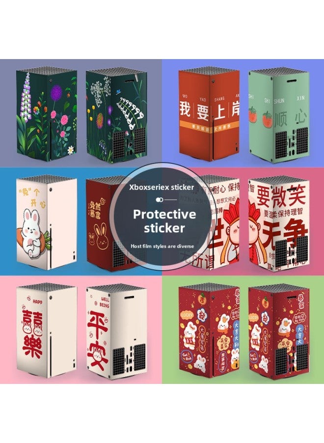 Suitable For Microsoft Xbox Series X Home Game Machine Protective Film Handle Accessories Film Safe Cartoon Stickers-Color:076
