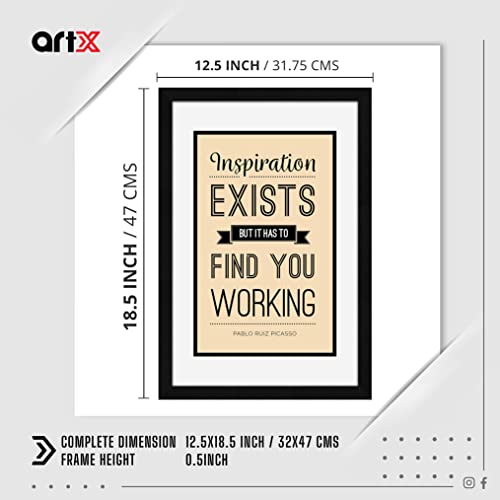 ArtX Paper Inspiration Exists Motivational Quote Framed Wall Art Painting, wall decor for living room, Multicolor, Alphabets, 12.5x18.5 Inches, Set of 1 - Image 2