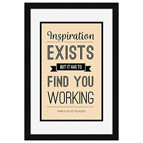 ArtX Paper Inspiration Exists Motivational Quote Framed Wall Art Painting, wall decor for living room, Multicolor, Alphabets, 12.5x18.5 Inches, Set of 1 - Image 1