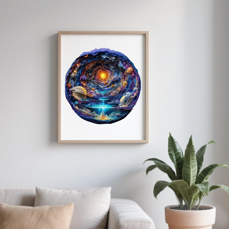 Aeekdook Wooden Puzzles For Adults - Colorful Space Wood Puzzles Adult - Unique Animal Shape Wooden Jigsaw Puzzles For Adults - Ebirthday Gifts For Puzzle Lovers  Family (8.5 * 8.5In) - Image 4