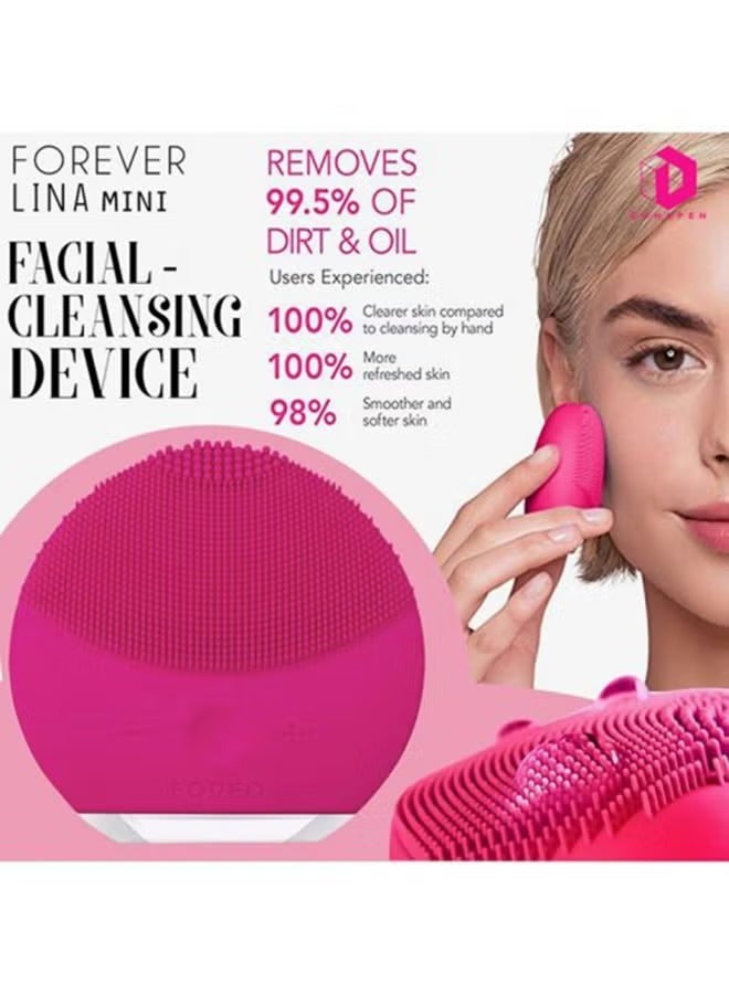 Generic Mini Silicone Facial Cleansing Device Magenta - Image 2