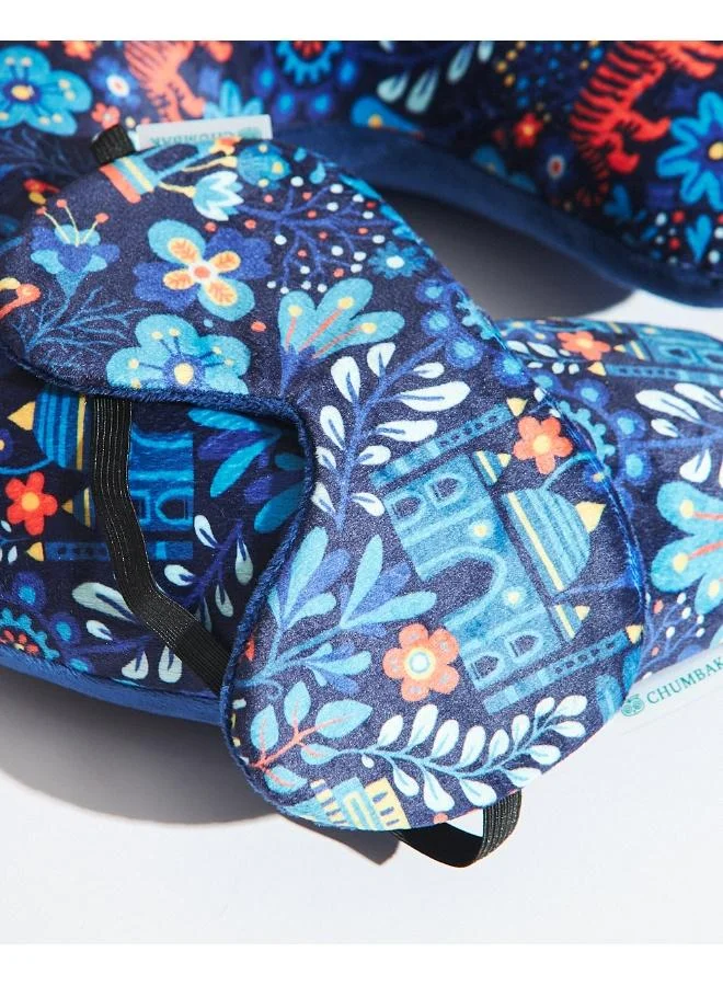 Chumbak Midnight Jungle Travel Pillow with Eye mask
