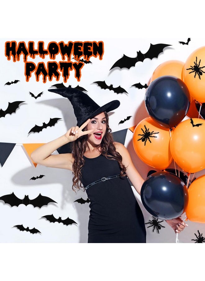 MagicSky - Bat Halloween Decorations: Magicsky 3D Pvc Stickers Bat Wall Decor, Diy Black Window Party Home Room Décor Supplies, 140 Bats And 10 Spiders With Foam Tape - Image 1