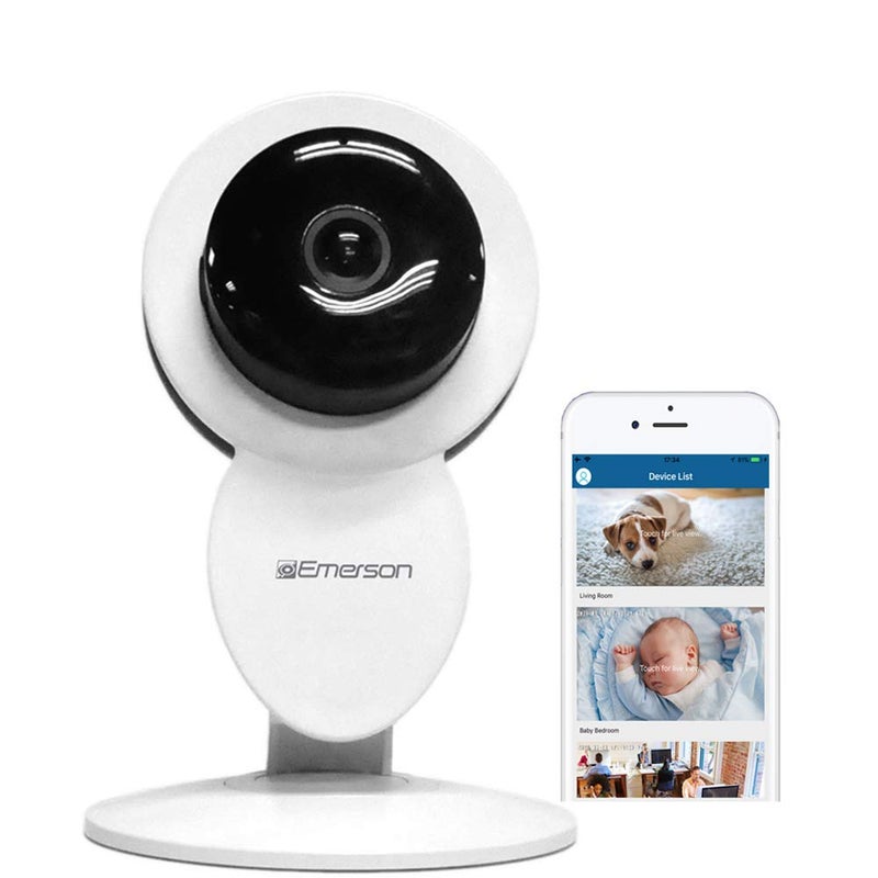 Emerson WiFi Indoor Home Security Surveillance Camera, Two Way Audio, Night Vision, Motion Detection, 1080P, ER108001