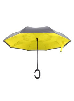 Folding C-Shaped Handle Reversible Umbrella Black