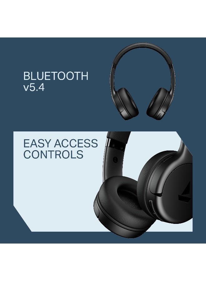 boAt Rockerz 411 Bluetooth Headphones with 40mm Drivers, 40hrs Playback, Signature Sound, BEAST Mode with 40ms Latency, ENx Tech, BT v5.4, Voice Assistant, Adaptive Fit & Easy Access Controls Active Black - Image 5