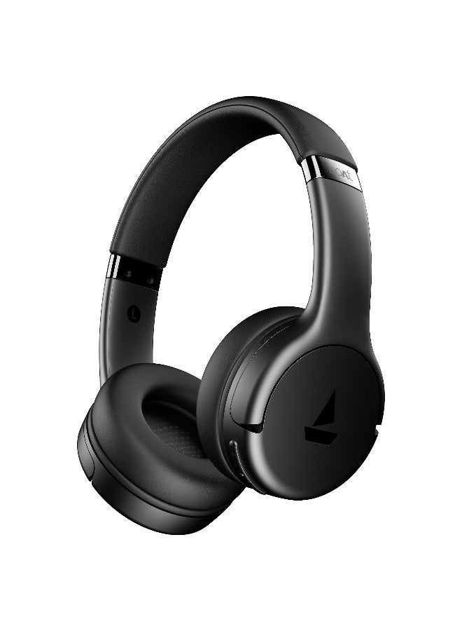 boAt Rockerz 411 Bluetooth Headphones with 40mm Drivers, 40hrs Playback, Signature Sound, BEAST Mode with 40ms Latency, ENx Tech, BT v5.4, Voice Assistant, Adaptive Fit & Easy Access Controls Active Black - Image 1