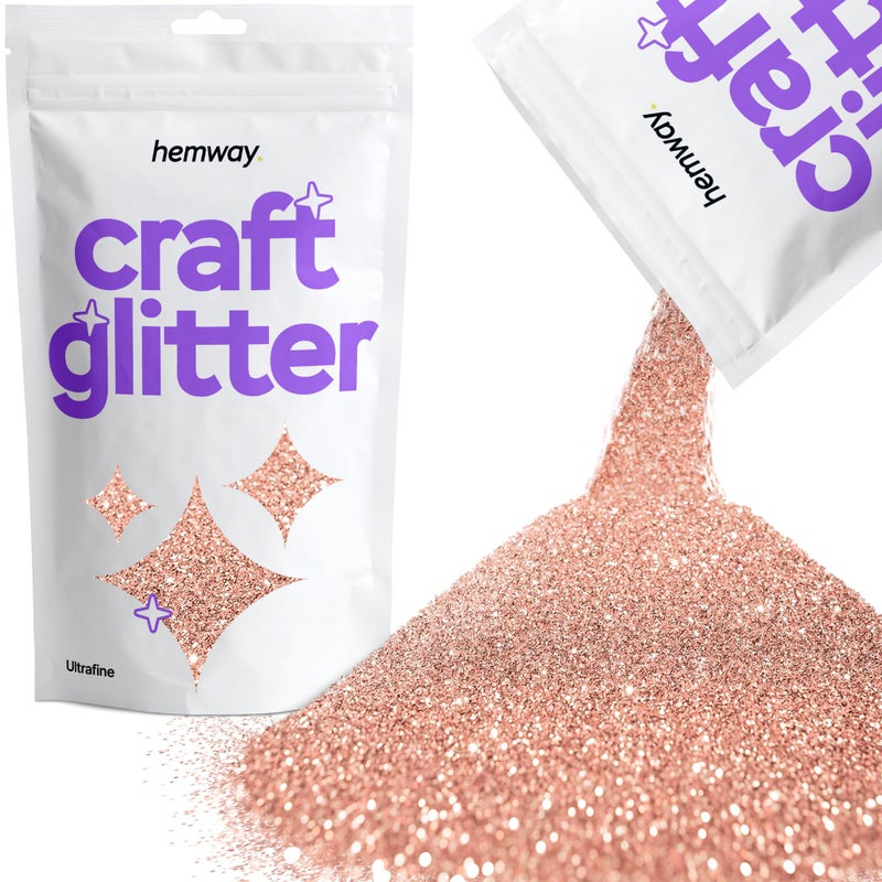 Hemway Craft Glitter Rose Gold 100g Ultrafine Metallic Sequin Flakes for Resin Epoxy Crafts Supplies for Autumn Dcor Bunting Candle Mask Decorating