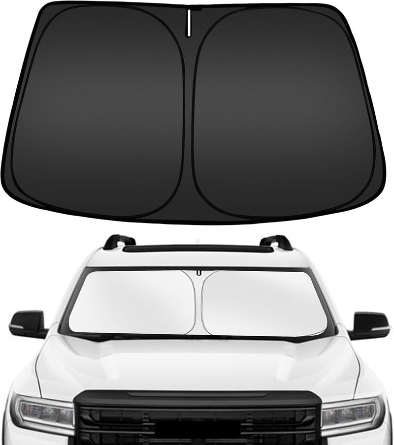 ARISMOTOR ظل شمسي للزجاج الأمامي لسيارة GMC Acadia للموديلات 2017-2023، مصمم خصيصًا ليناسب الزجاج الأمامي، قابل للطي، يحمي من أشعة الشمس ويحافظ على برودة السيارة. - Image 1
