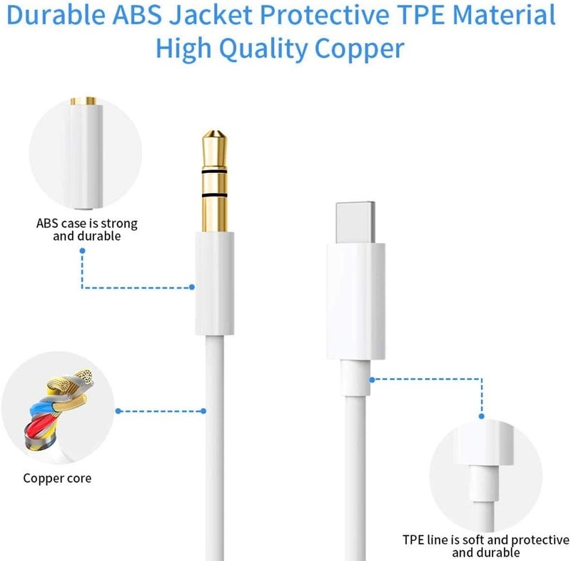 انكابل كيبل برأس USB نوع C ورأس AUX 3.5 ملم 1 متر - Image 3