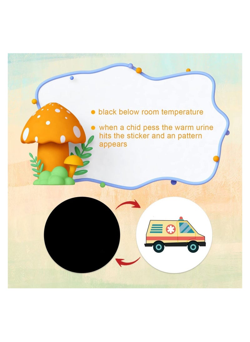 SYOSI 10pcs Potty Training Stickers Reusable Fun Potty Training Seat Magic Stickers for Boys and Girls Potty Targets Stickers with 10 Different Patterns- Dinosaur Car Plane - Image 5