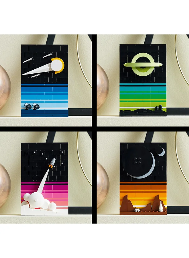ليغو Ideas Tales Of The Space Age 21340 Building Set For Adults; 4 Connectable 3D Postcard Models; Gift Idea For Sci-Fi And Astronomy Lovers To Build And Hang On A Wall Or Display Freestanding (688 Pieces)