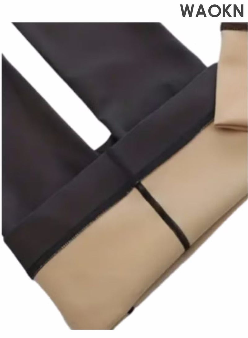 WAOKN High Waist Ripstop Fake Sheer Pantyhose High Quality Silk Stockings, Womens Footed Pantyhose Hosiery Tights, Pantyhose Opaque High Waisted Leggings,Stockings for Dates/ Weddings/ Daily Waer - Image 1