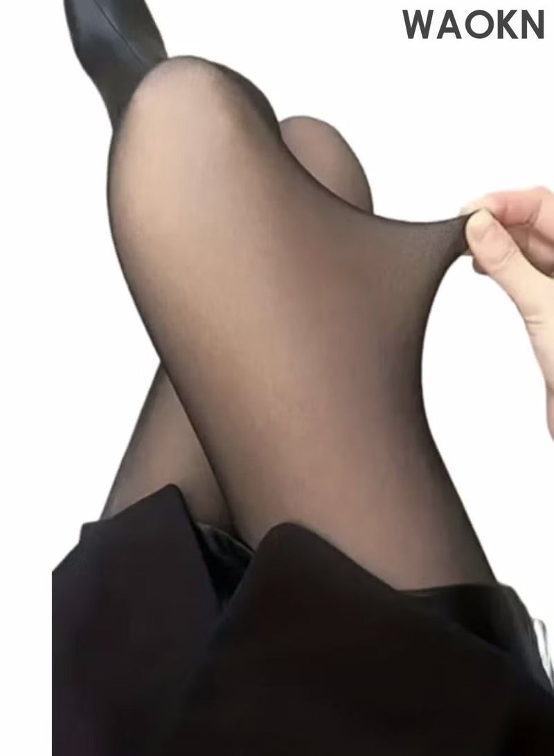 WAOKN High Waist Ripstop Fake Sheer Pantyhose High Quality Silk Stockings, Womens Footed Pantyhose Hosiery Tights, Pantyhose Opaque High Waisted Leggings,Stockings for Dates/ Weddings/ Daily Waer - Image 3