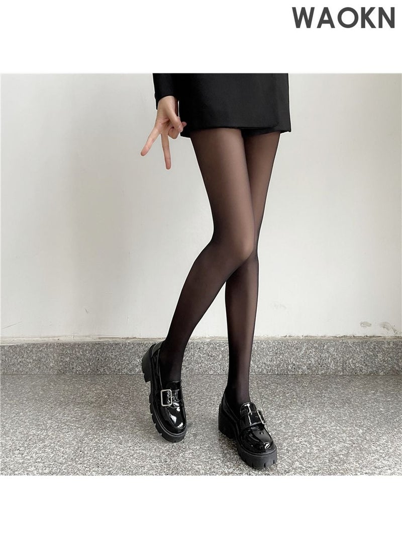 WAOKN High Waist Ripstop Fake Sheer Pantyhose High Quality Silk Stockings, Womens Footed Pantyhose Hosiery Tights, Pantyhose Opaque High Waisted Leggings,Stockings for Dates/ Weddings/ Daily Waer - Image 5