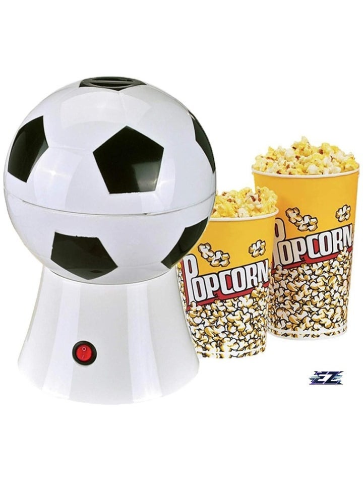 ELTRAZONE Mini Hot Air Popcorn Maker, 1200W – Fun Soccer, Basketball, Volleyball Style Popcorn Machine for Healthy Oil-Free Snacks – Ideal for Family Movie Nights, Parties, Football Games, and Events - Image 1